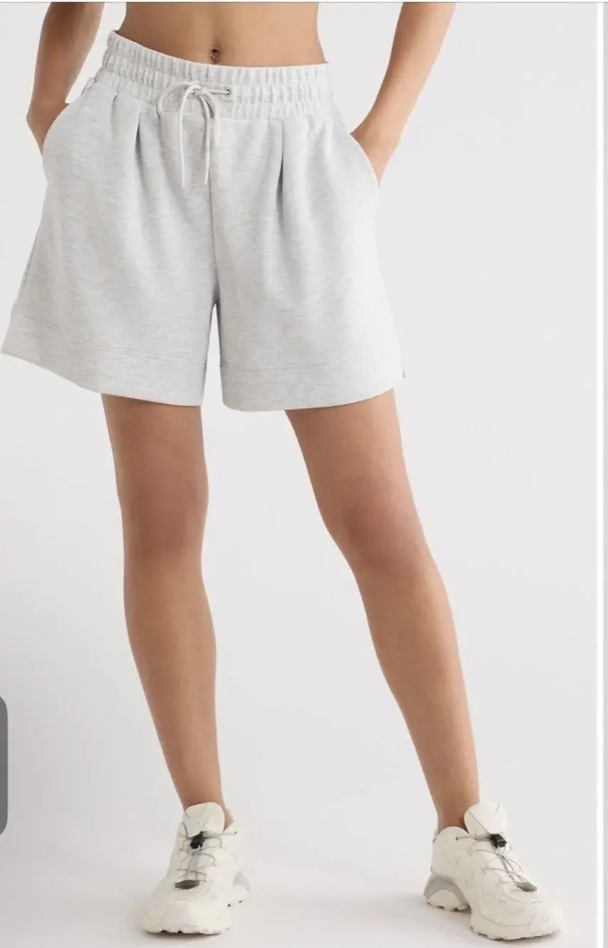 ZellaSoft Luxe High Waist Knit Shorts Heather Grey 30